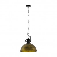 Eglo-COMBWICH H/L 1X60W E27 BLACK STEEL & BRNZ GLD -Small Pendant